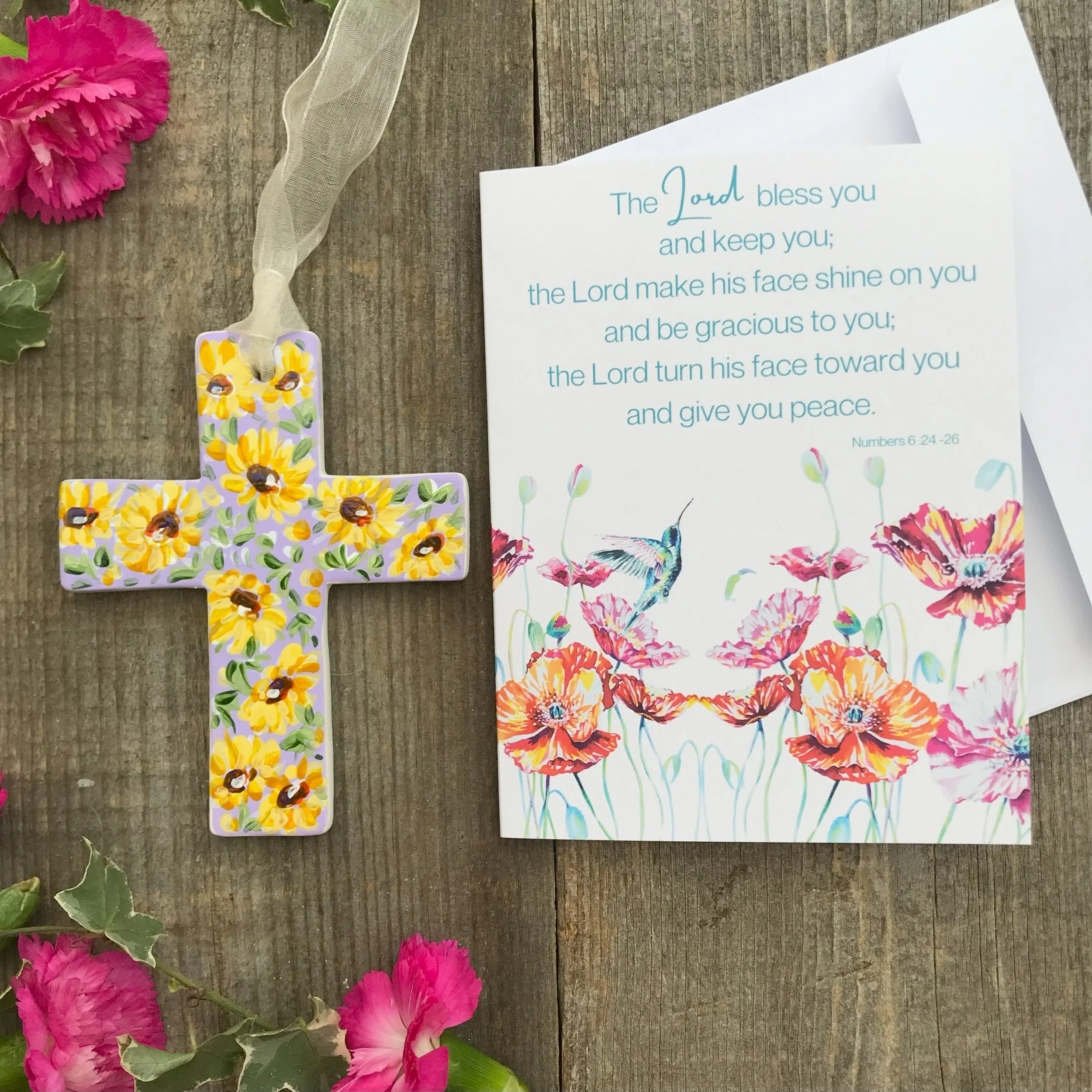 Vibrant Life | The Blessing Ceramic Cross with Card | Suzanne